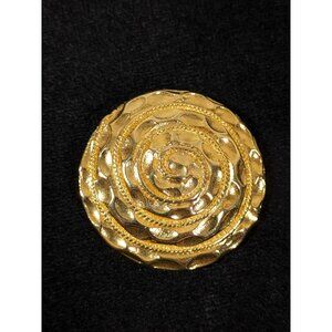 Vintage Told Tone Spiral MCM Round Scarf Clip